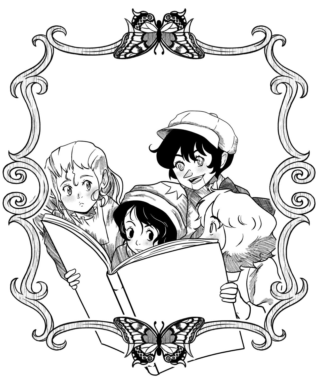 Recreation of Old Fashioned &quot;This Book Belongs To...&quot; Illustrations